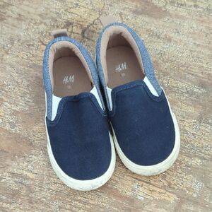 H&M Toddler Dark Blue Canvas Slip-On Sneakers